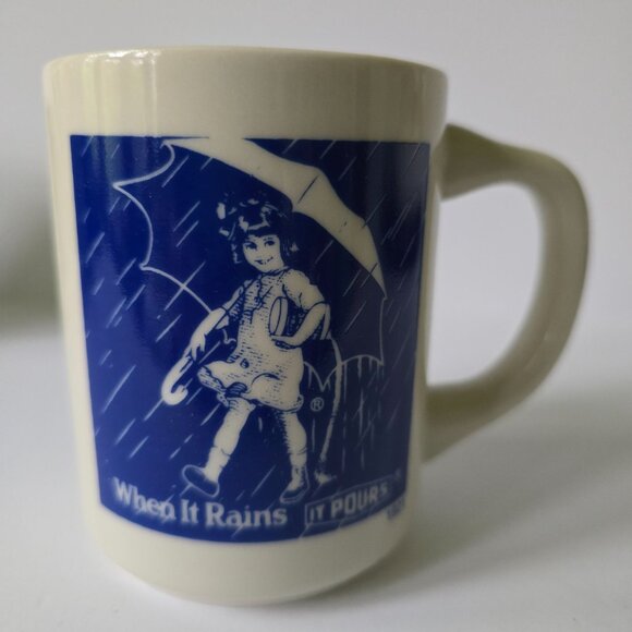 Vintage Morton Salt Ceramic Coffee Mugs Set of 4 - When it Rains It Pours - Picture 14 of 16